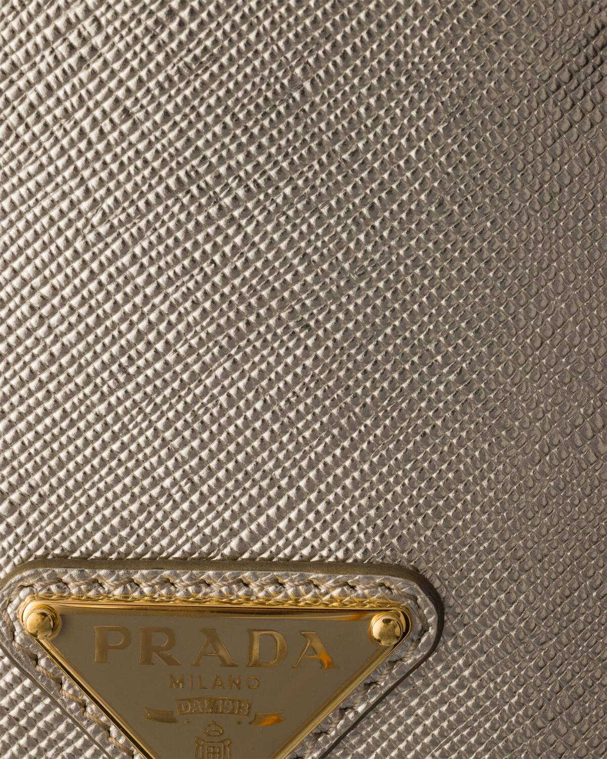 Футляр для бейджа из сафьяновой кожи Prada, пирит — фото 2