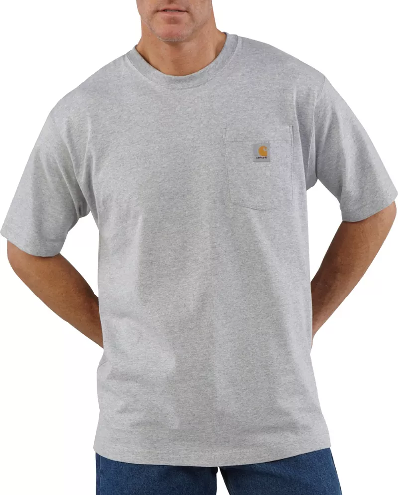 

Мужская футболка с карманом Carhartt K87, цвет Heather Grey