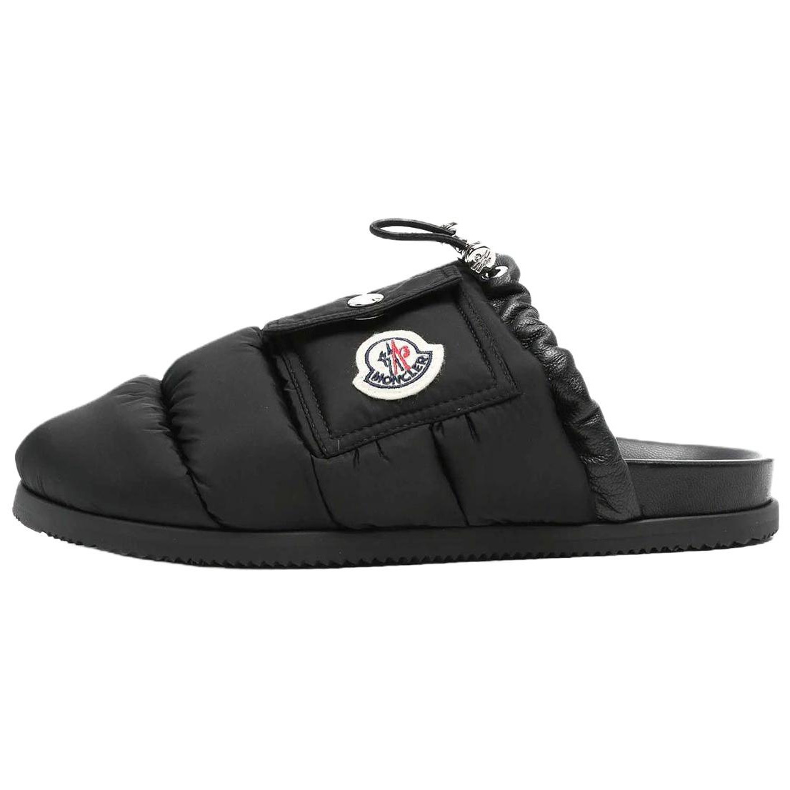 Тапочки женские с логотипом на заплатке и мягкой подкладкой Moncler, original shoe box included
