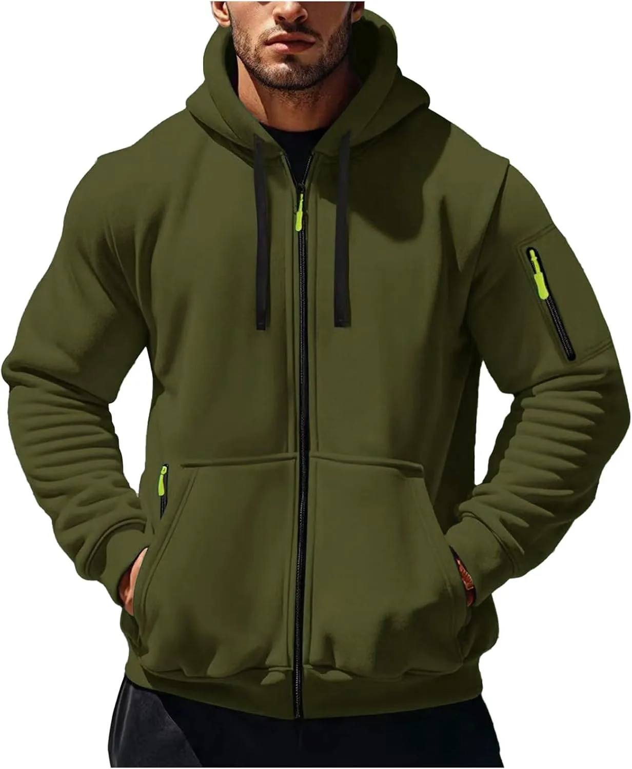 

Мужская толстовка с капюшоном, легкая, однотонная