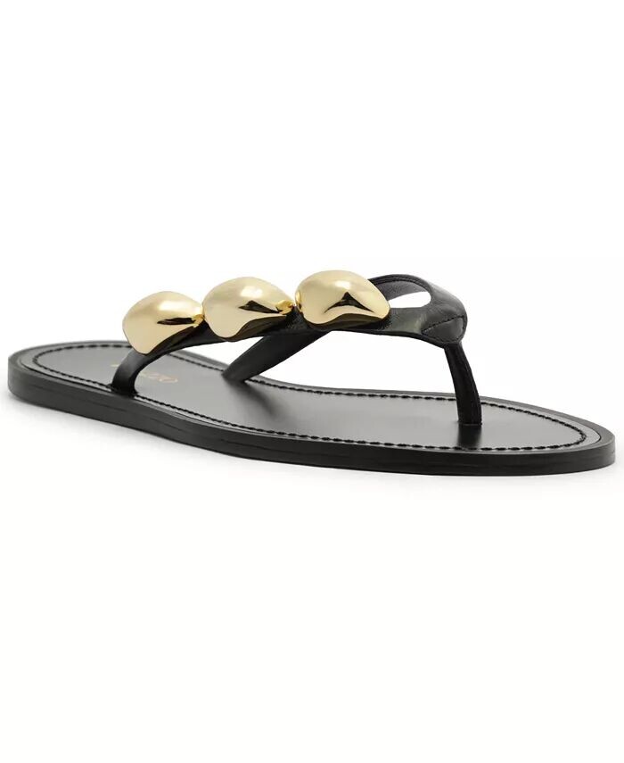 Женские сандалии Sunny Round Toe Flat Arezzo, черный