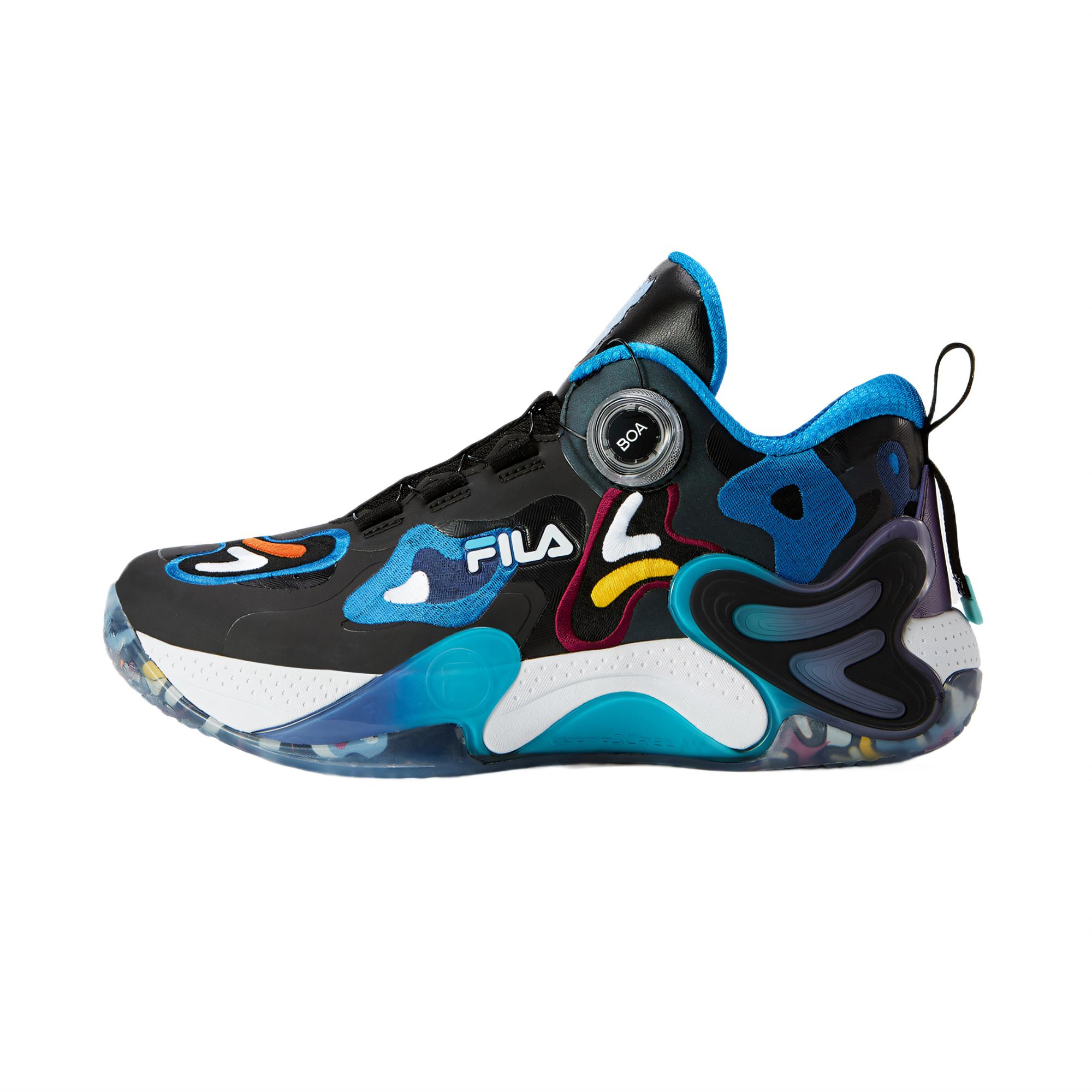 

FILA KIDS Детские баскетбольные кроссовки низкие Black/Dusty Blue с амортизацией Rebound, противоскользящей и износостойкой подошвой