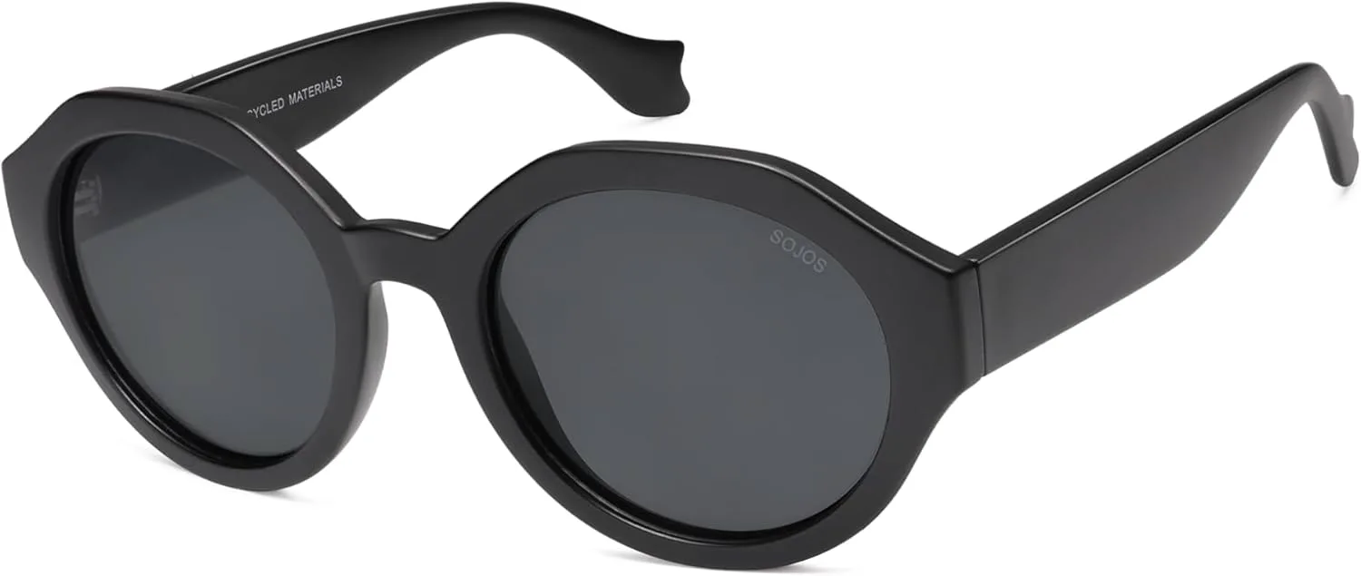 

Круглые солнцезащитные очки SOJOS Ocean Collection в оправе из переработанной рыболовной сети, с поляризованными линзами UV400, цвет «Индийский океан», Black/Grey
