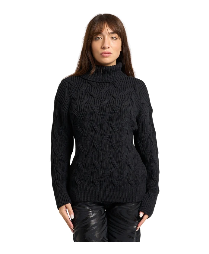 

Черный свитер с высоким воротником Armani Exchange, черный