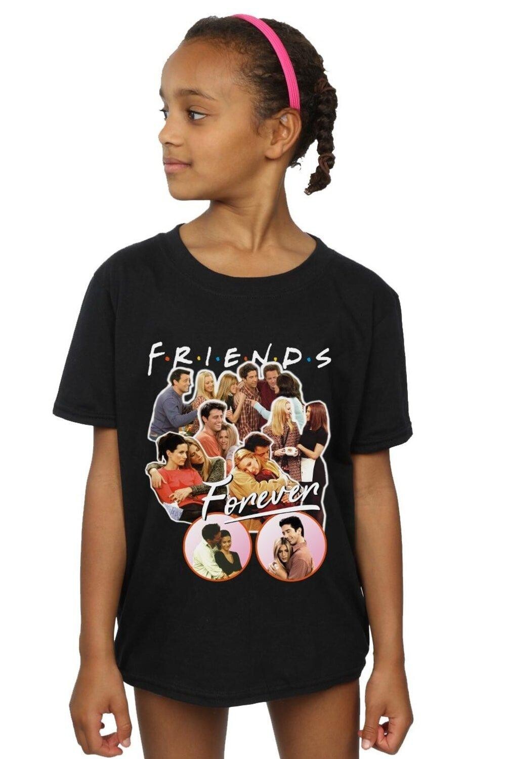 

Хлопковая футболка Forever с коллажем Friends, черный