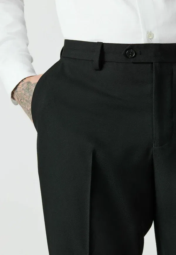 Классические брюки Next, Slim fit textured suit trousers, черный — фото 4