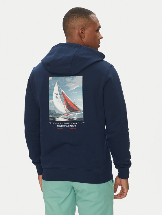 Толстовка обычного кроя Color Photo MW0MW39151 Tommy Hilfiger, синий — фото 3