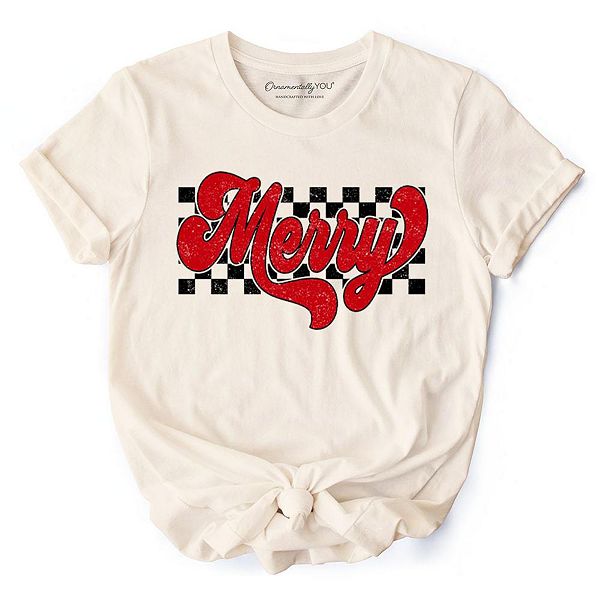 

Ретро футболка в рождественскую клетку Ornamentallyyou, Natural