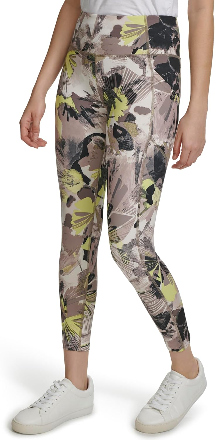Женские леггинсы Calvin Klein с принтом и высокой талией, Collage Floral Nu Beige — фото 3
