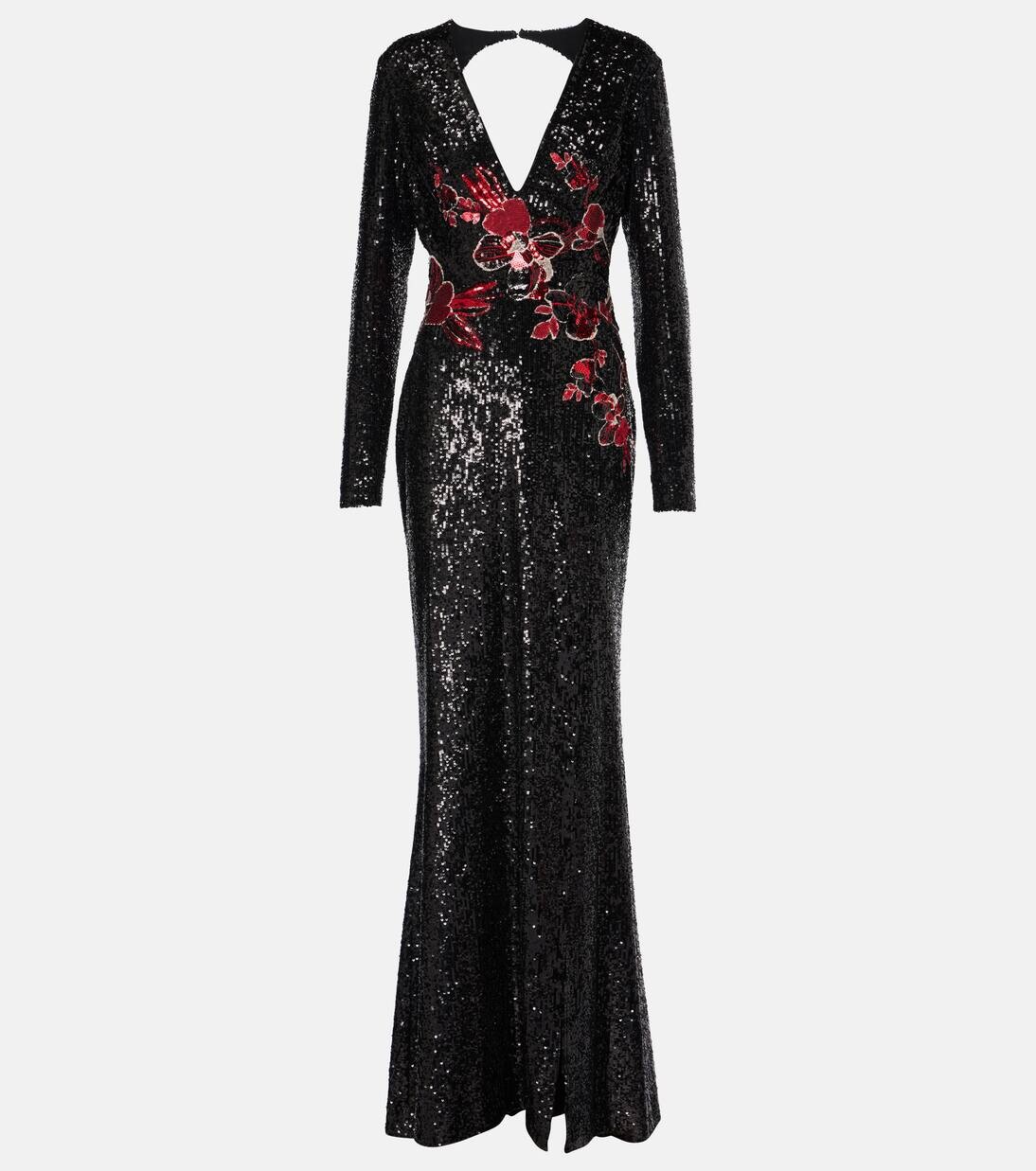 

Платье, расшитое пайетками Elie Saab, черный