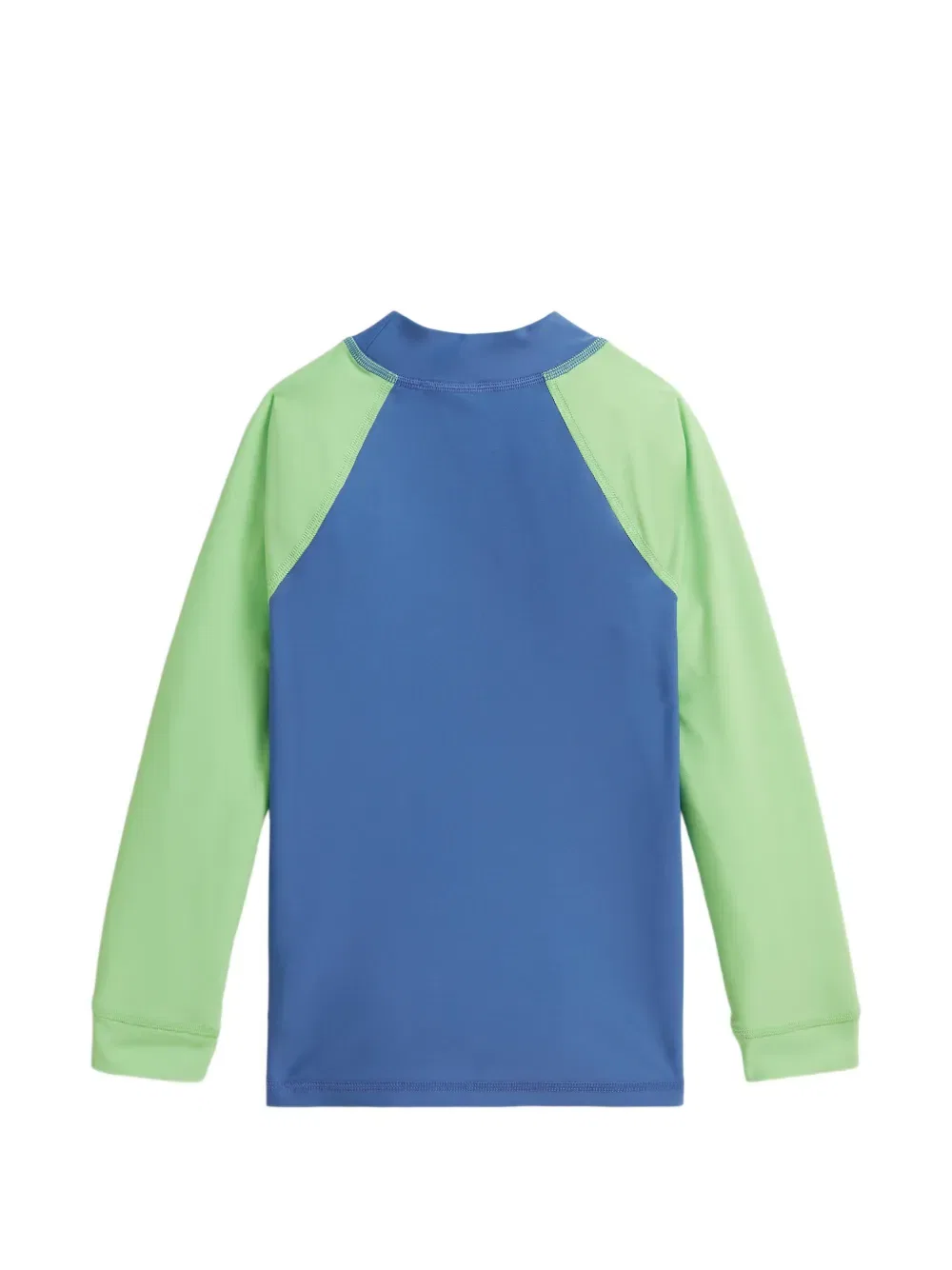Футболка-рашгард в стиле поло с цветовыми блоками Polo Ralph Lauren Kids, синий — фото 2