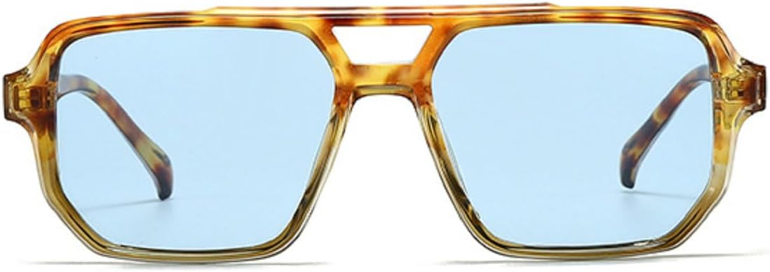 

Ретро-солнцезащитные очки с двойной перемычкой, квадратной формы, панк-стиль, градиентные линзы, защита от УФ-излучения UV400, женские солнцезащитные очки 38002 Melrose, Blue