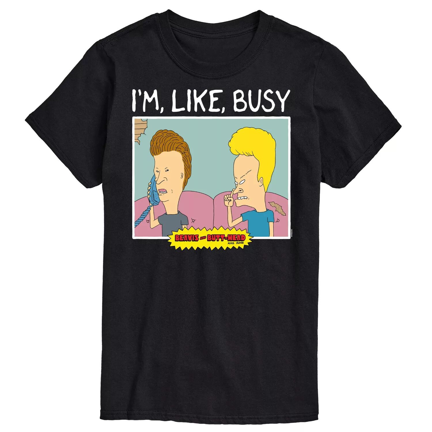 

Большой и высокий Бивис и Баттхед, футболка «I'm Like Busy» License, черный