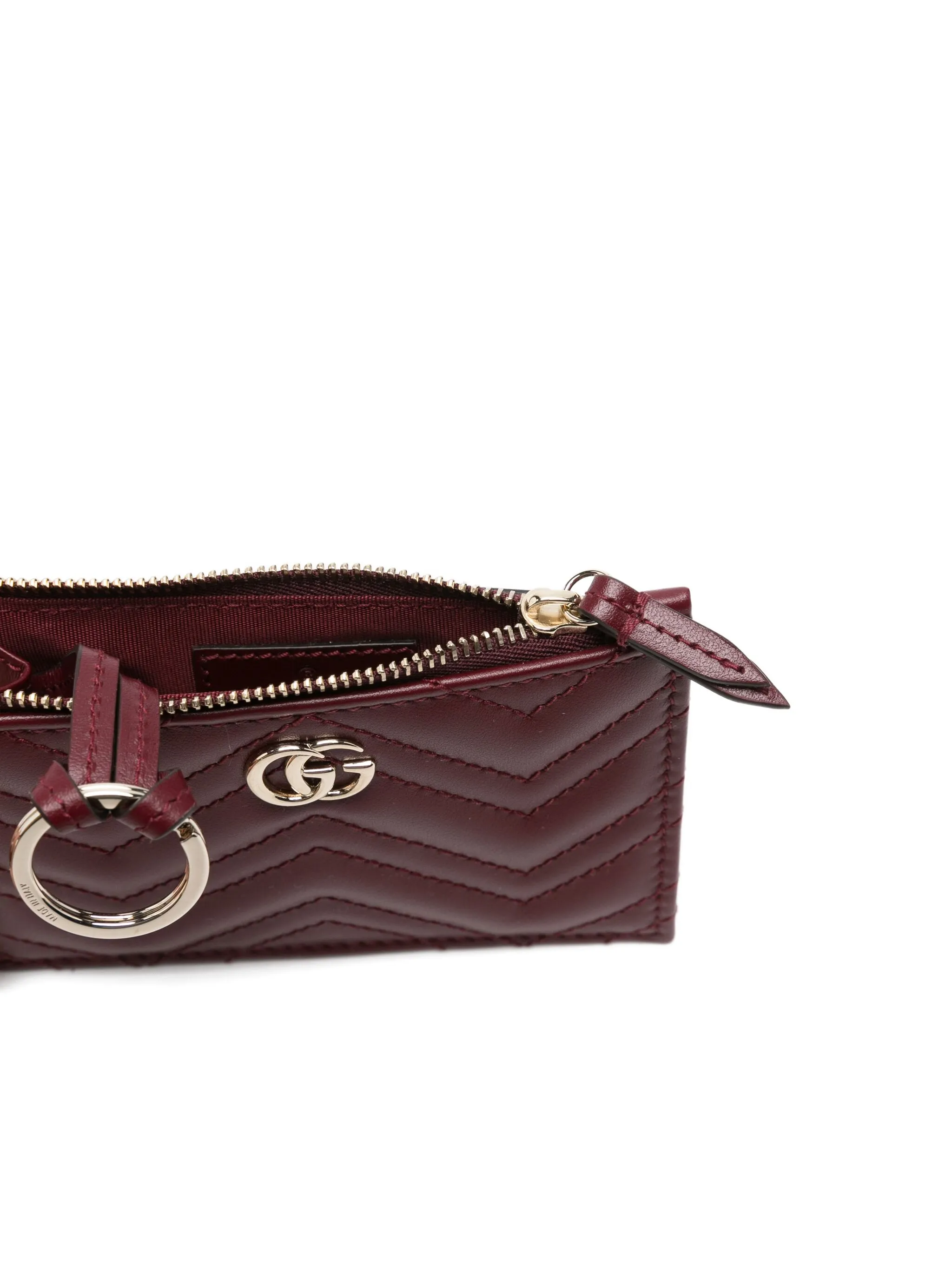 Кошелек с узором шеврон GG Gucci, красный — фото 3