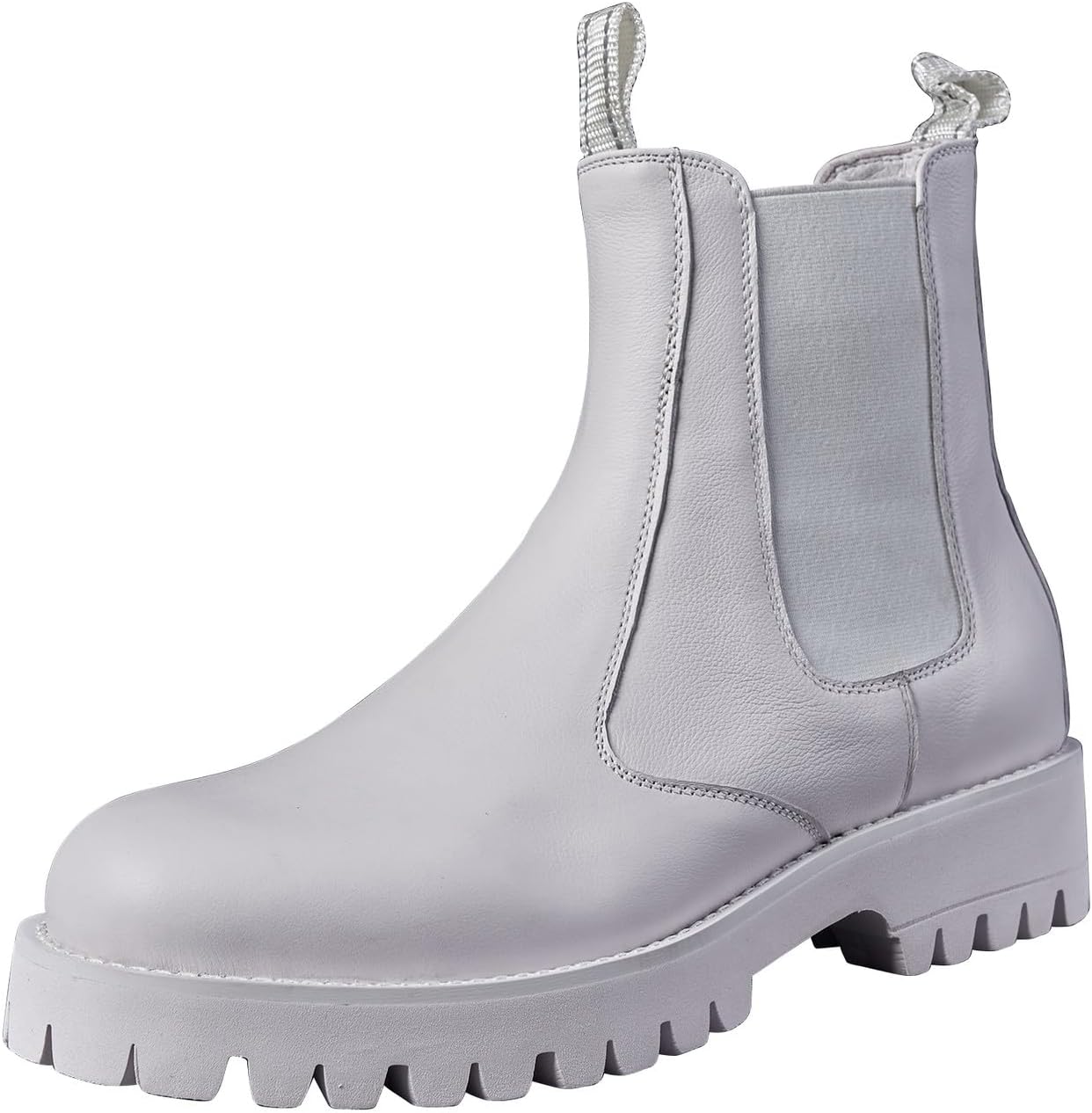 

Мужские ботинки Chelsea Santimon из кожи, повседневные и оксфорды, модные формальные ковбойские ботинки до щиколотки для мужчин, белый