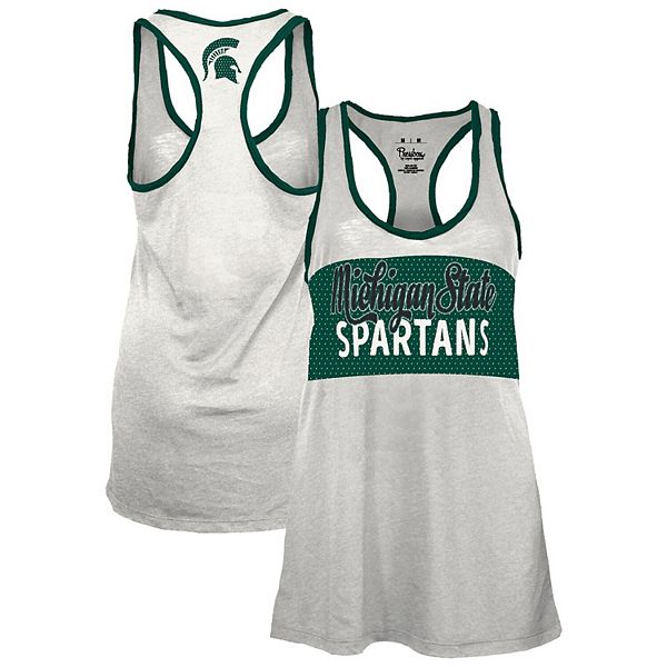 

Женский бело-зеленый топ michigan state spartans tracy racerback burnout Pressbox