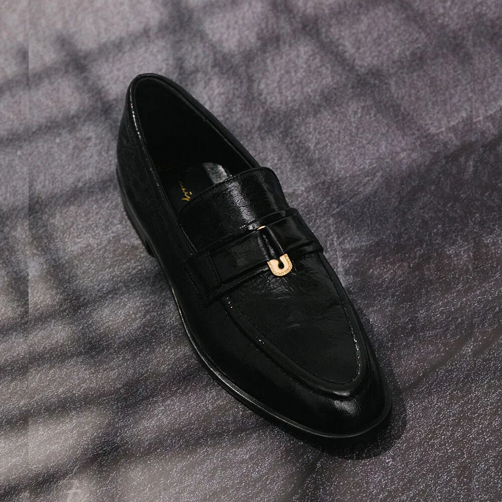 Мужские чёрные лоферы Blanc Toe из итальянской воловьей кожи