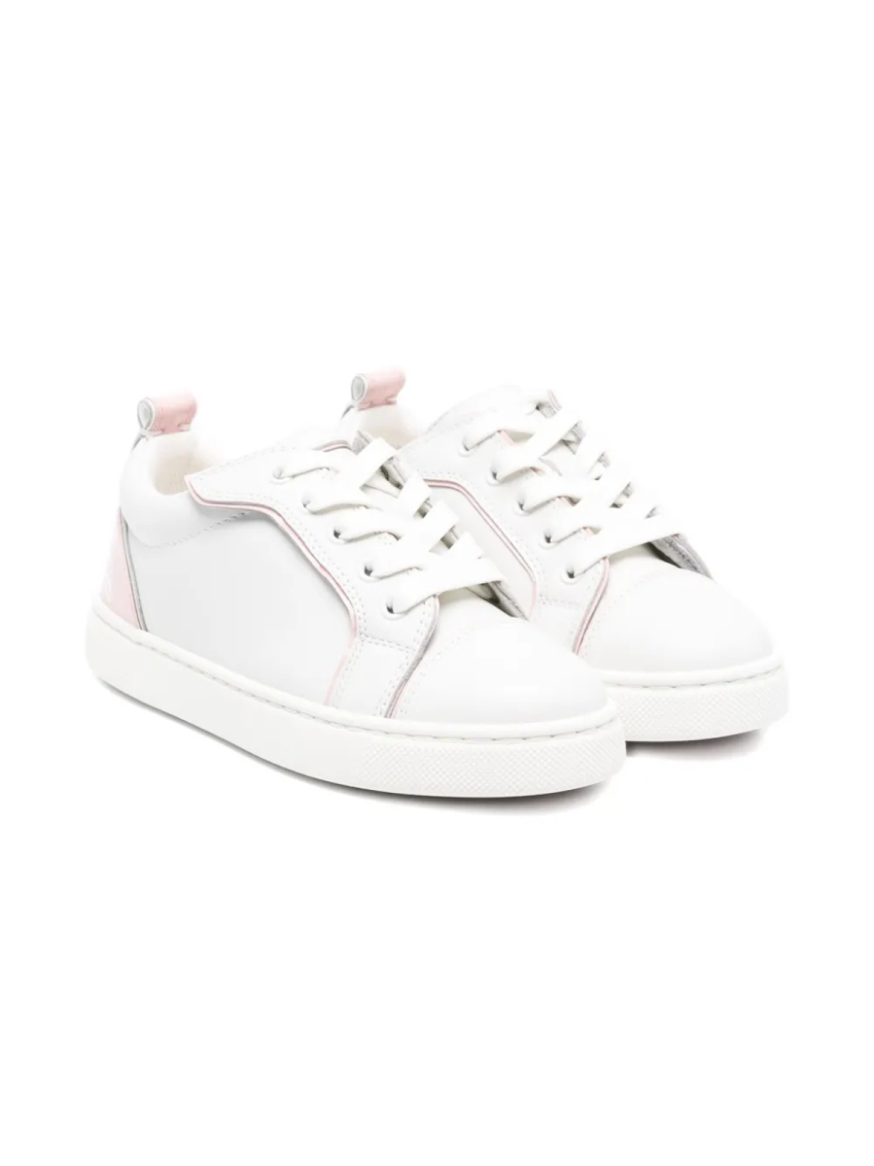 

Детские кожаные кроссовки Christian Louboutin со шнуровкой и вставками Christian Louboutin Kids, белый