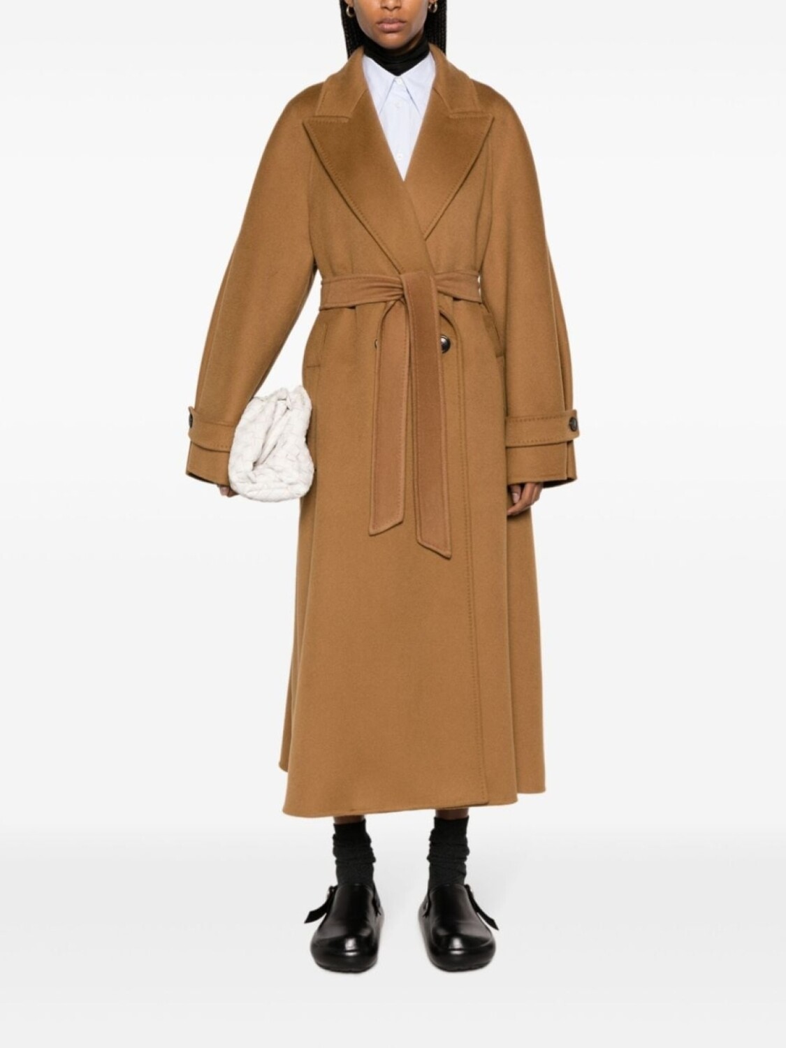 

Кашемировое пальто с поясом Max Mara, коричневый