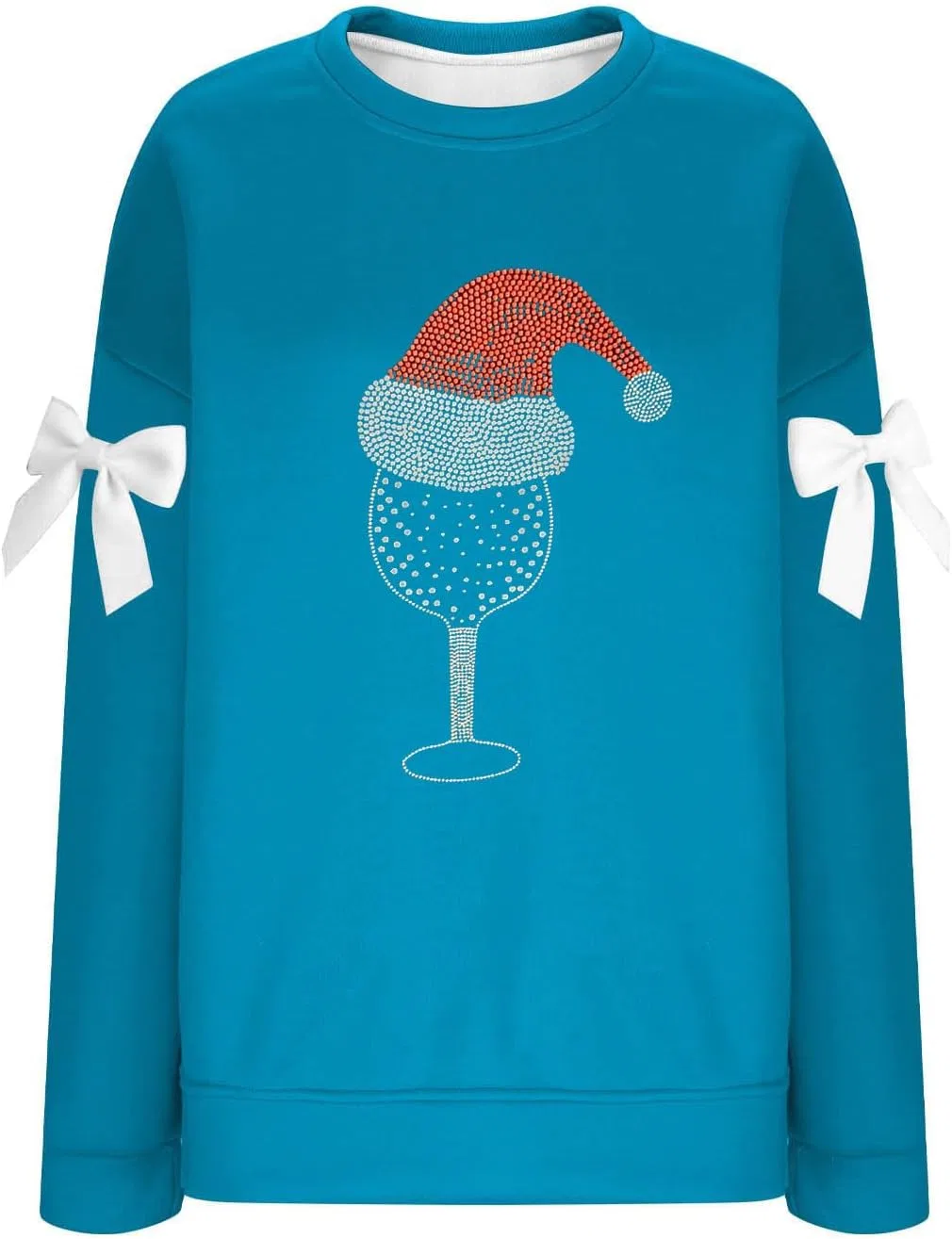 Женская футболка с принтом Santa Claus, Sky Blue — фото 4