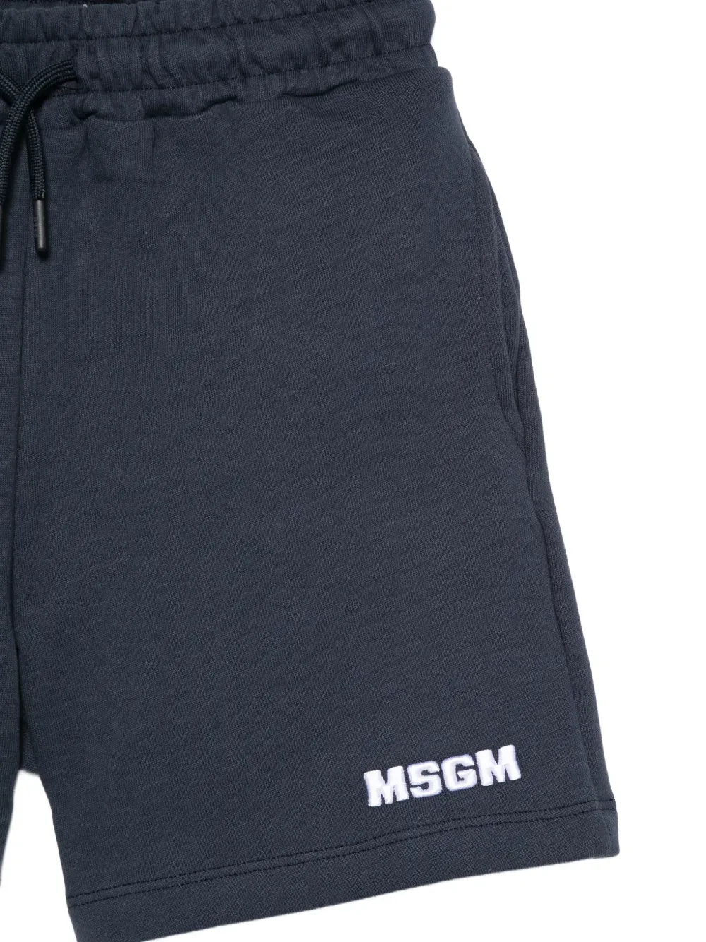 Шорты с логотипом и завязкой MSGM Kids, синий — фото 3