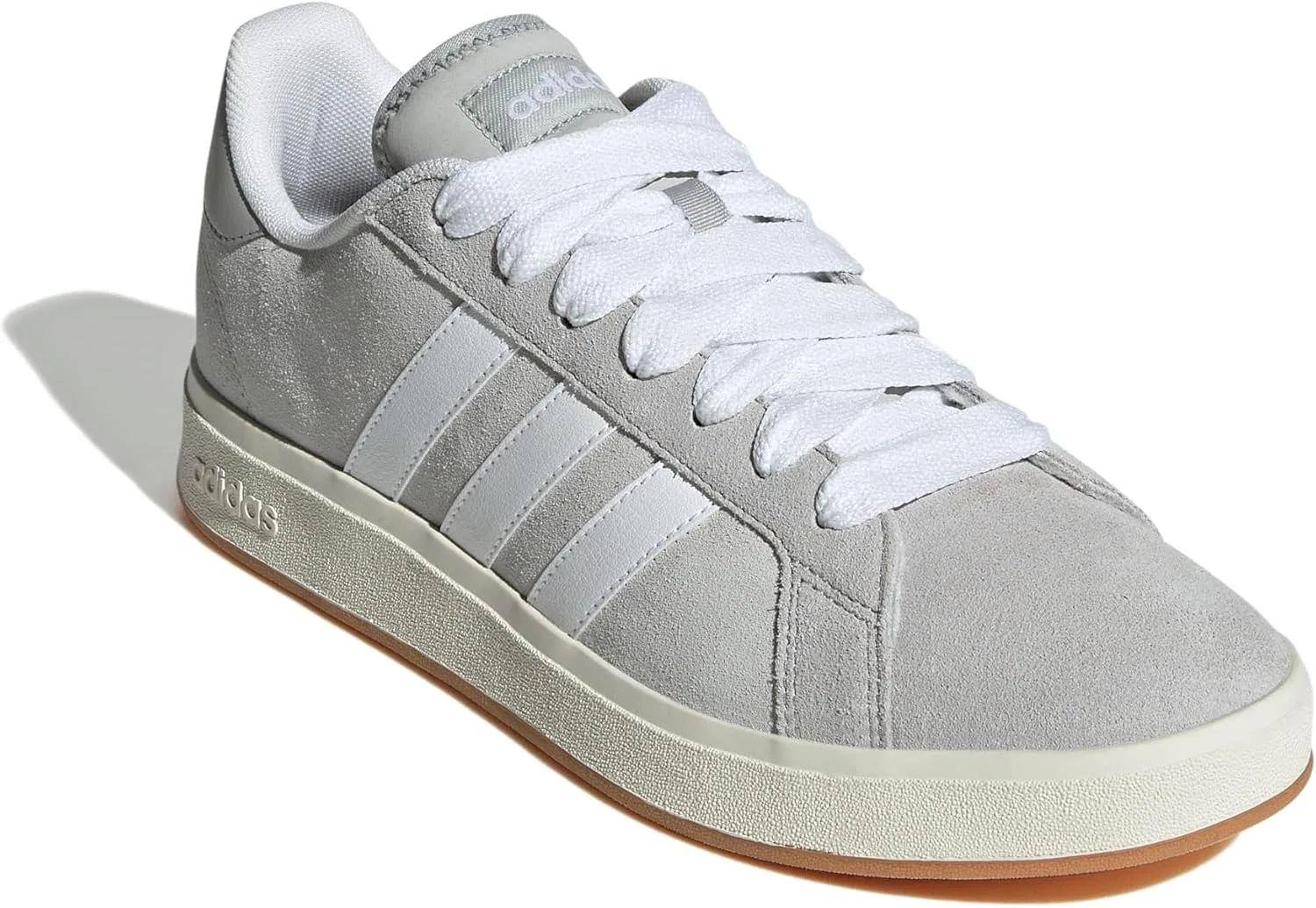 Кроссовки Adidas Unisex Grand Court Base 00s из замши и резины, модель JQ6018, Grey Two Cloud White Gum — фото 3