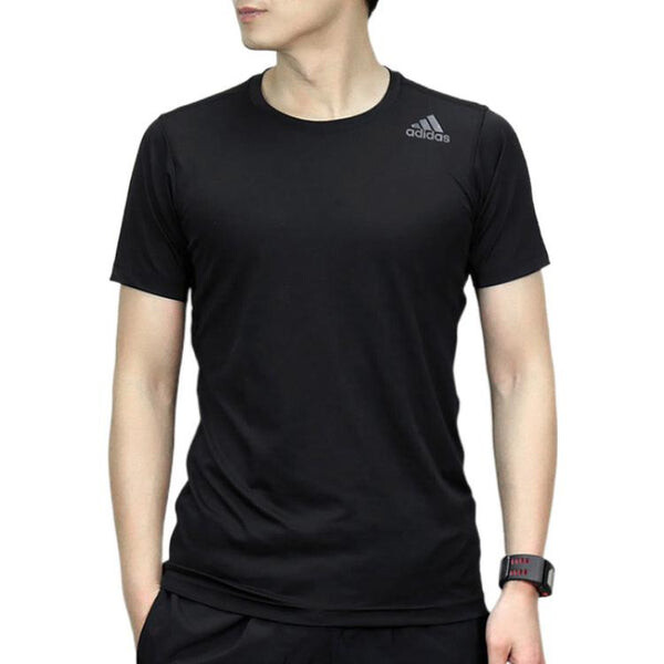 Футболка Men's adidas Printing Brand Logo Solid Color Round Neck Short Sleeve Black T-Shirt, мультиколор — фото 4