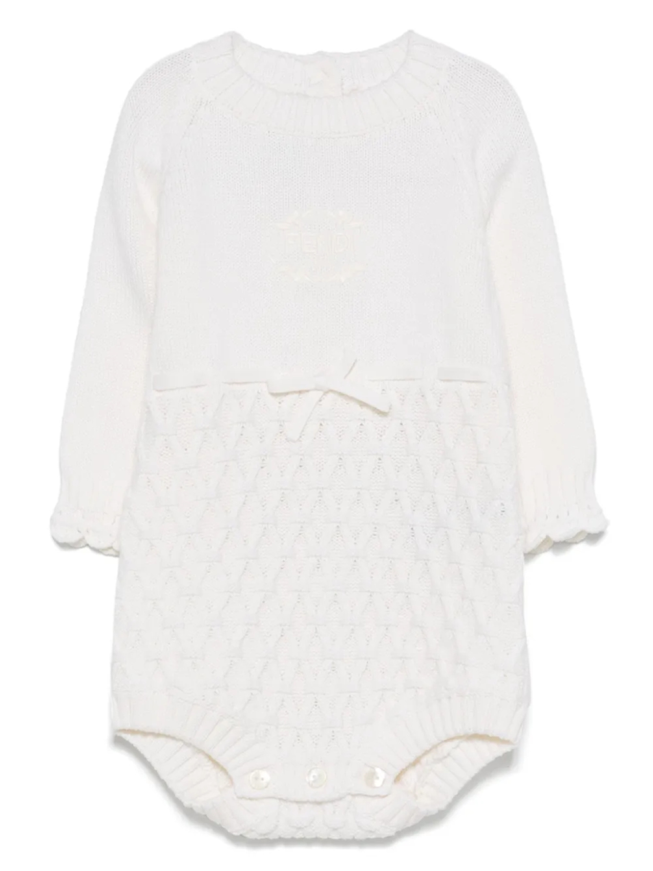 

Боди с вышитым логотипом Fendi Kids, нейтральный
