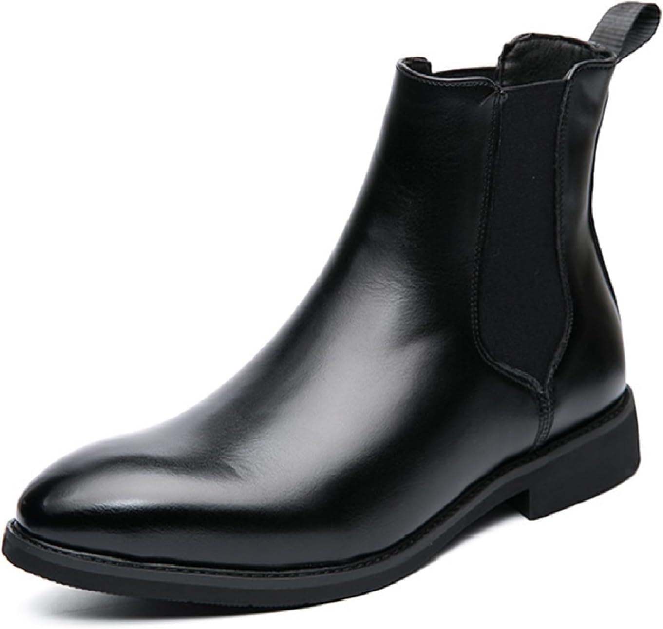 

Мужские ботинки челси 8589-3 из кожи, легкие, слипоны, ботинки до щиколотки для работы, свадьбы и повседневной носки Xfhxmyt, черный