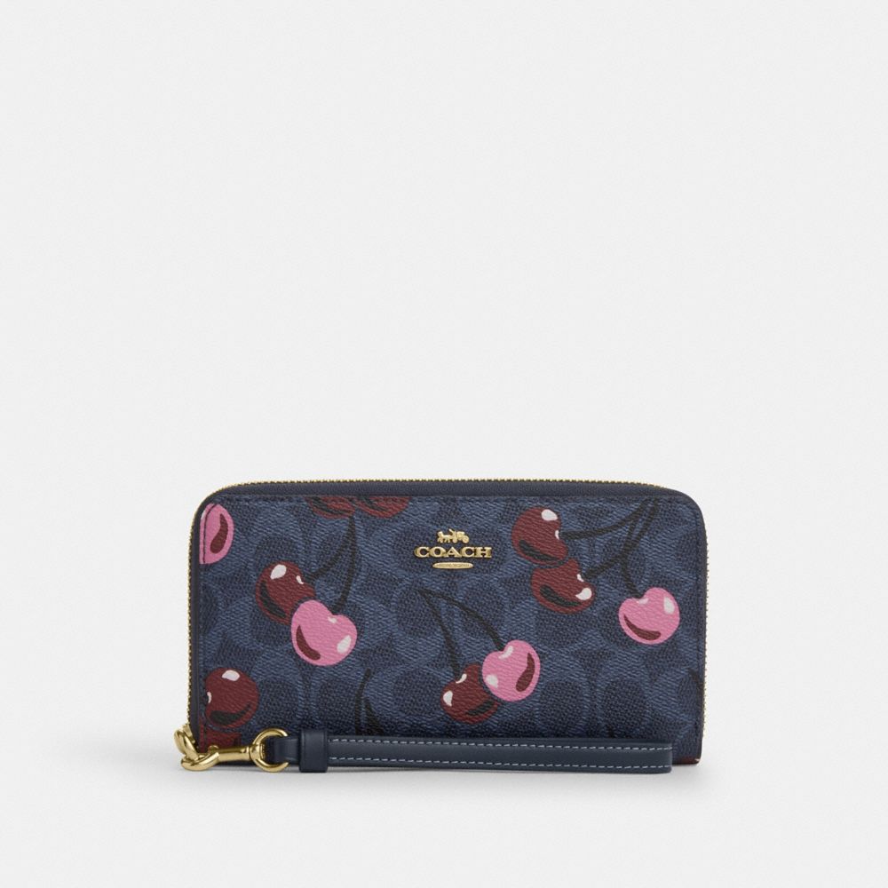 

Кошелек Coach Long Zip Around Wallet, цвет Gold/Denim Multi