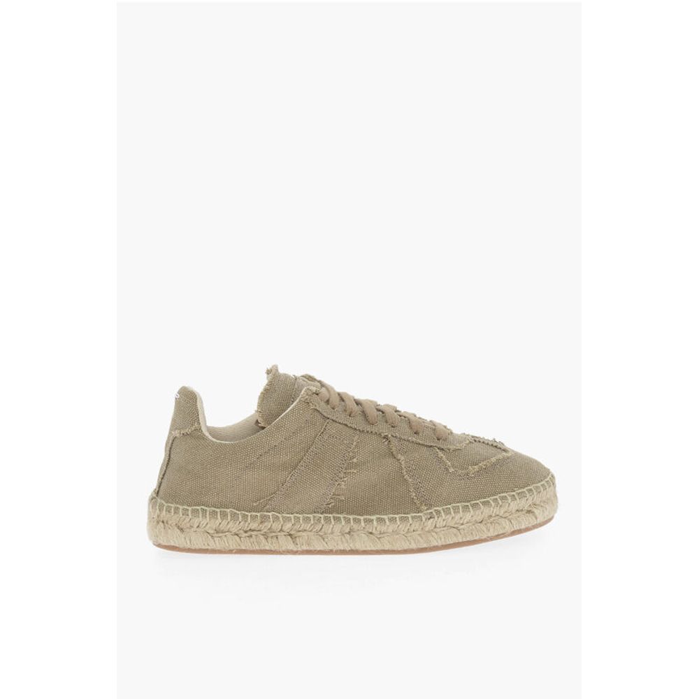 Низкие кеды MM22 из хлопка с джутовой подошвой Maison Margiela, Green — фото 3