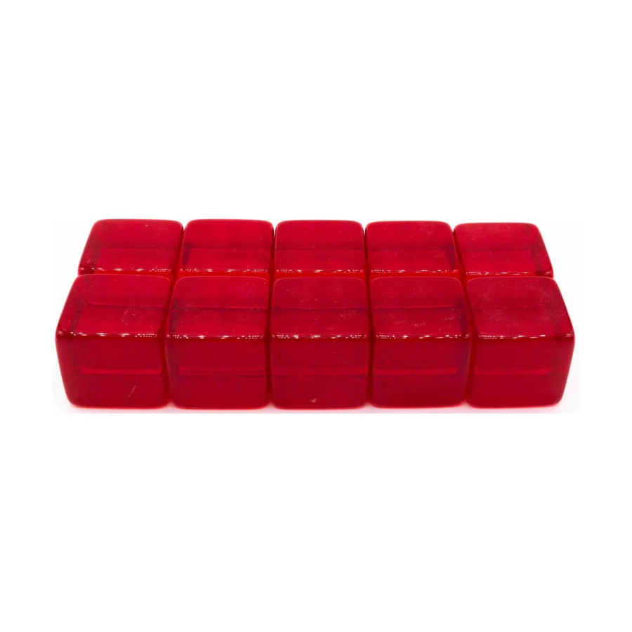 

d6 19 мм пустой красный прозрачный (10), Dice - Blank Dice