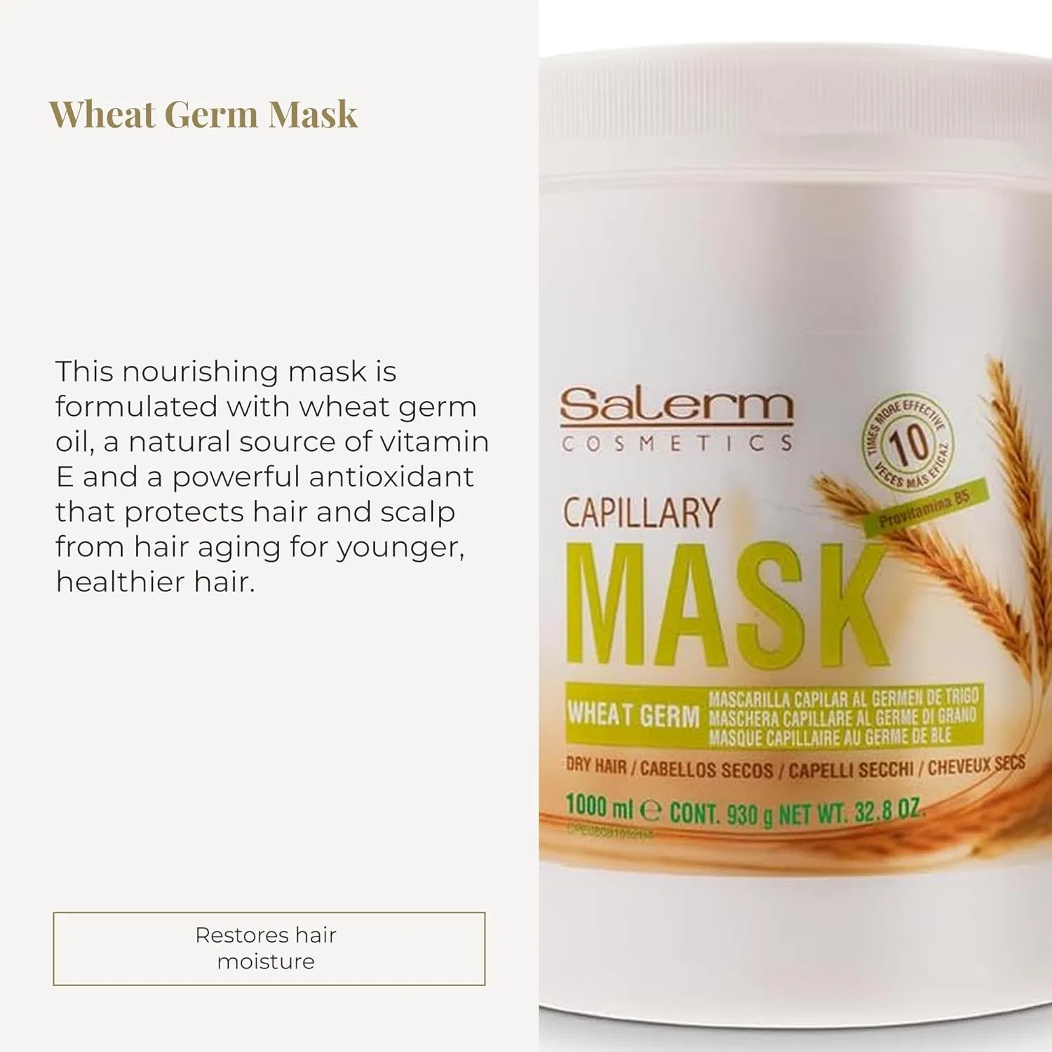 Маска для волос Salerm Wheat Germ Conditioning Treatment 1 л Salerm — фото 2