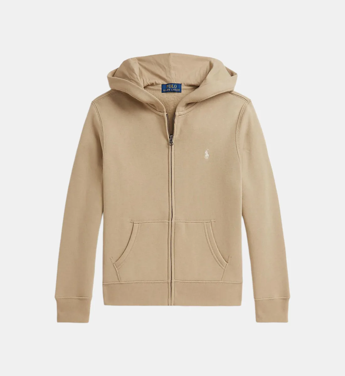 Хлопковая толстовка на молнии с капюшоном POLO RALPH LAUREN, хаки