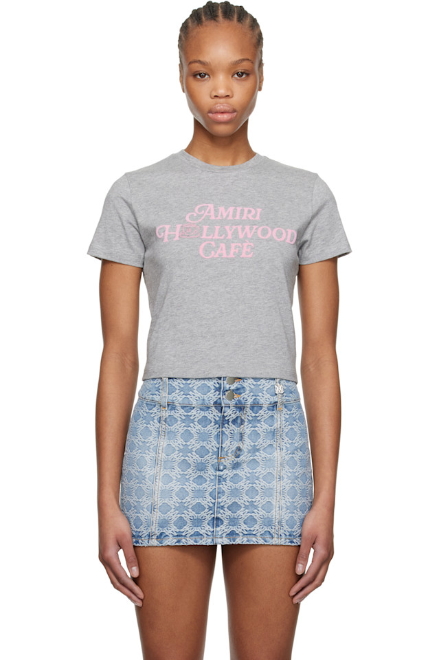 

Футболка Amiri Hollywood Cafè для малышей Amiri, серый