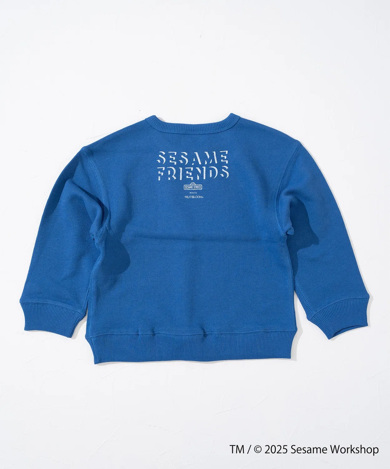 Свитшот длинный рукав Fruit of the Loom x Sesame Street для детей, синий — фото 2