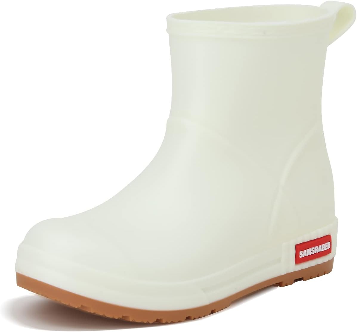 

Дождевые ботинки YUHITYGZGS для женщин и мужчин, легкие водонепроницаемые садовые ботинки, противоскользящие женские дождевые ботинки Челси, стильные резиновые ботильоны на среднем каблуке с удобными стельками для улицы, белый