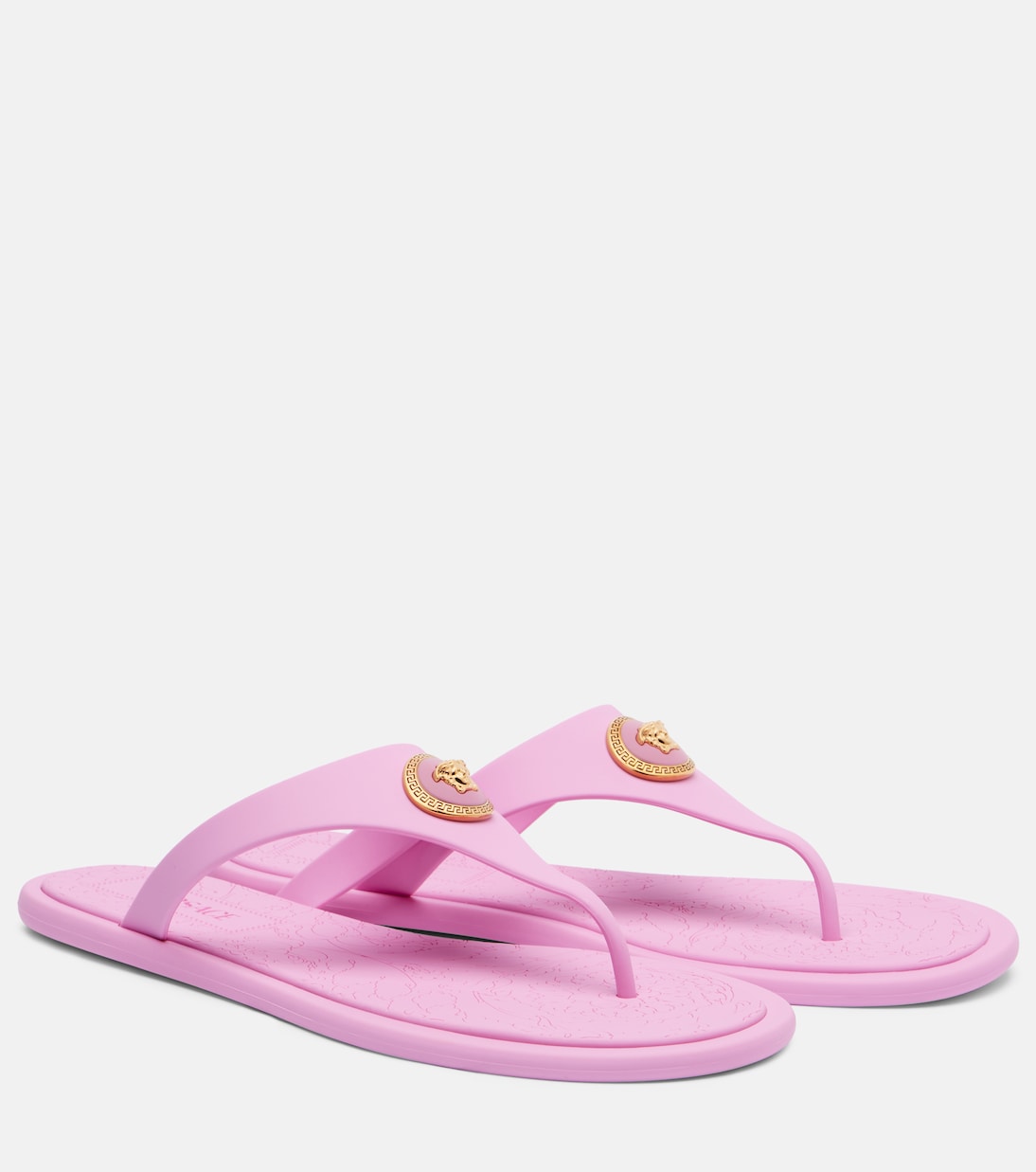 Сандалии-танга Alia Medusa, цвет гуава-золото Versace, Guava-Versace Gold