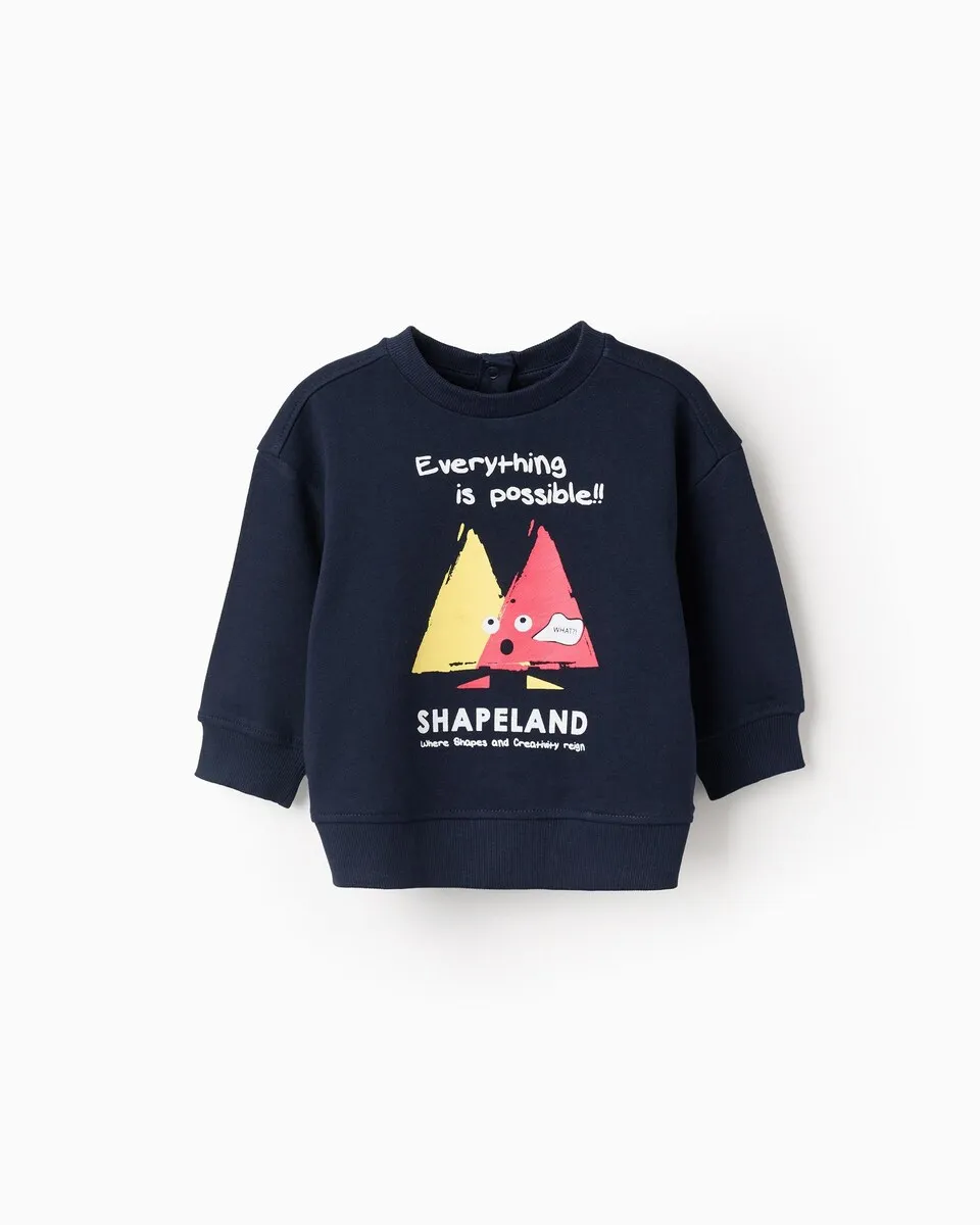 

Детская толстовка 100% хлопок с принтом Zippy, темно-синий