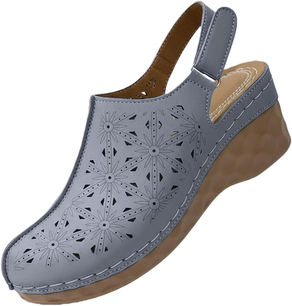 

Женские сандалии с закрытым носком с поддержкой свода стопы, дышащие с вырезами, удобные сандалии на лето на платформе с открытой пяткой, повседневная обувь для прогулок, ортопедическая обувь Toumov, серый