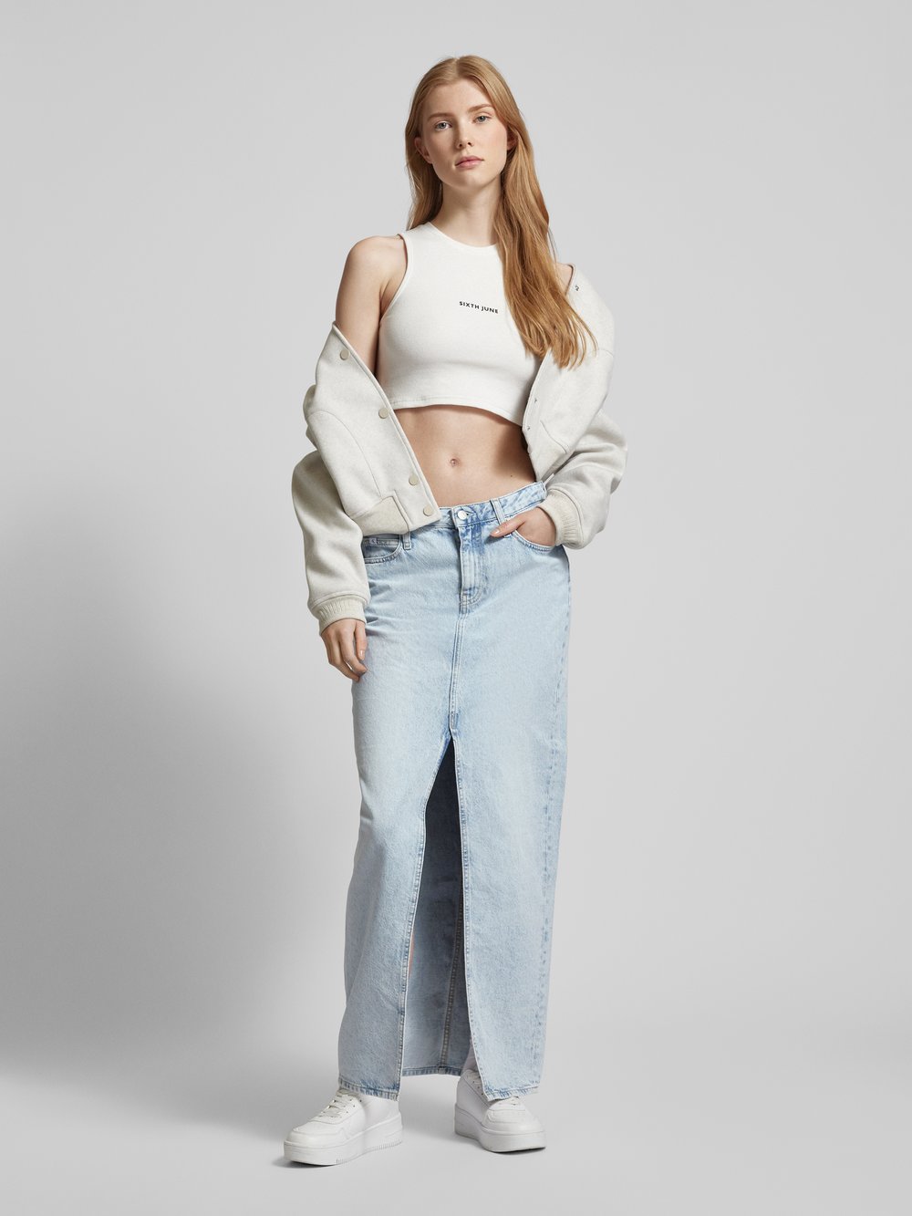 

Юбка из денима с пятью карманами Calvin Klein Jeans, светло-голубой
