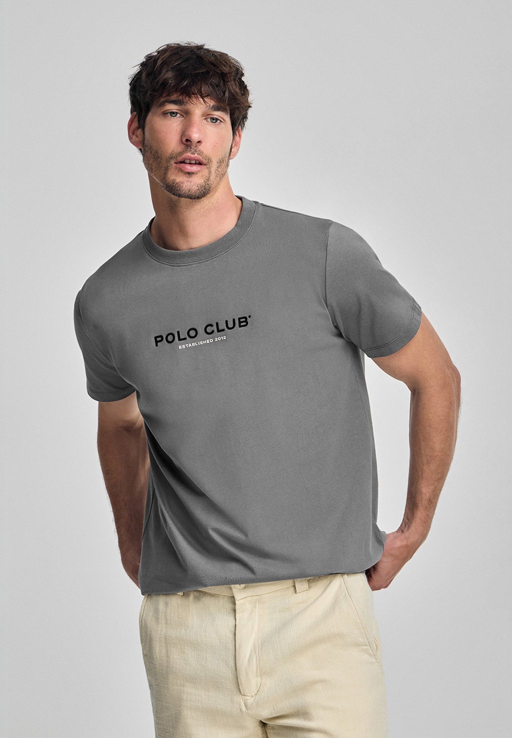 

Футболка с принтом SHORT SLEEVE CREWNECK MINIMAL TITLE Polo Club, серый