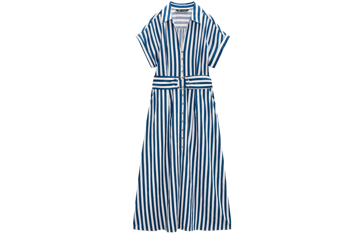 

Платье с короткими рукавами женское синее Zara