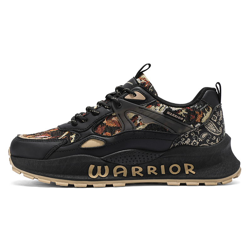 

WARRIOR Скользоустойчивые и дышащие мужские кеды низкие черно-желтые, цвет Black Yellow