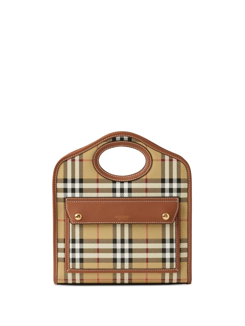 

Клетчатая сумка-тоут размера мини BURBERRY, нейтральный