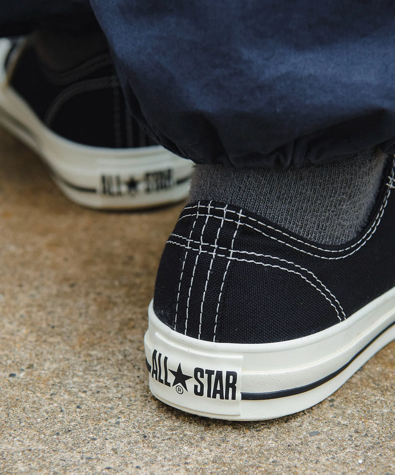 Унисекс кеды из канваса CONVERSE CV AS STITCH OX чёрные — фото 3