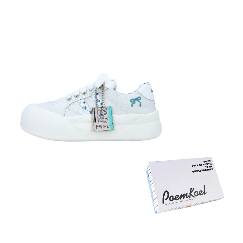 POEM KOEL Легкие дышащие и устойчивые к истиранию женские лоу-топы Casual Shoes белые, цвет White