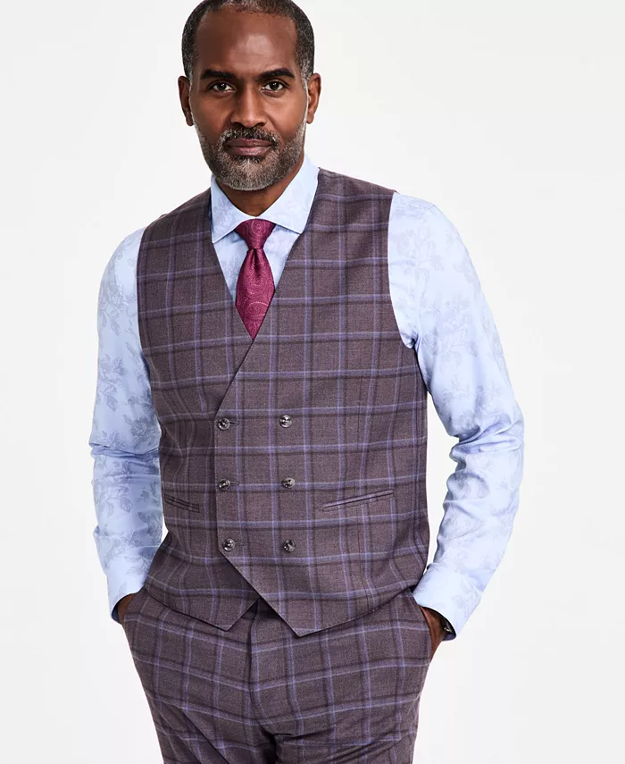 

Мужской клетчатый жилет стандартного кроя Tayion Collection, фиолетовый