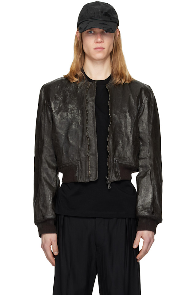 

Бомбер из вощеного денима Locust crack Det Blev Sent, коричневый