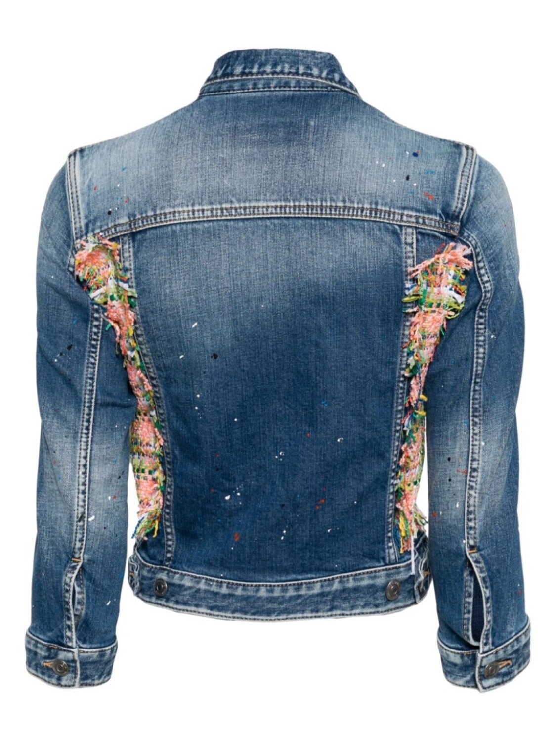 Джинсовая куртка с брызгами краски Dsquared2, синий — фото 2